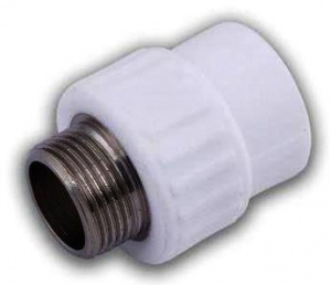 Муфта PPR комб 32х1/2" НР белая Valfex