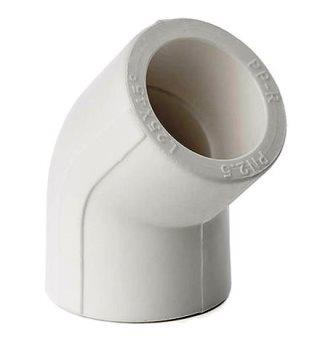 Угольник PP-R 45гр Дн40 белый AQUALINK