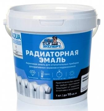 Эмаль акриловая радиаторная белая полуматовая 1кг ЭКСПЕРТ