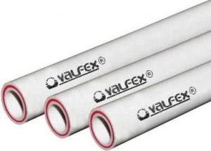 Труба PP-R арм.ст/волокн.PN25 Дн20х3,4 (2м) белый Valfex
