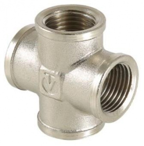 Крестовина ВР 3/4" латунь никель VALTEC