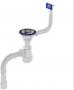 Сифон бутылочный 3½"х40мм c переливом и трубой B0148-10-MR Aquant