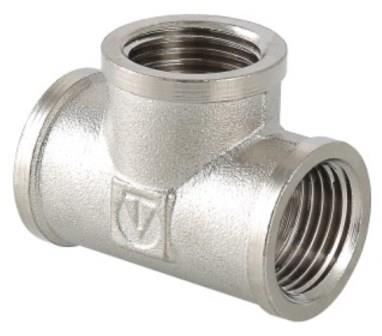 Тройник ВР 3/4" латунь никель VALTEC