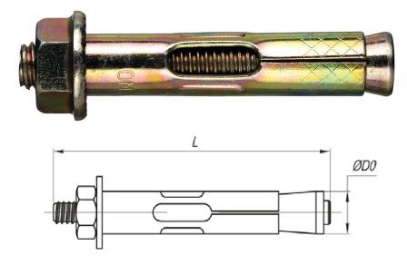 Анкерный болт с гайкой М10 12х60 