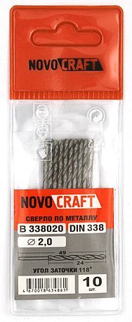 Сверло ц/х ср.сер 2х24х49 HSS 4241 Sand NovoCRAFT