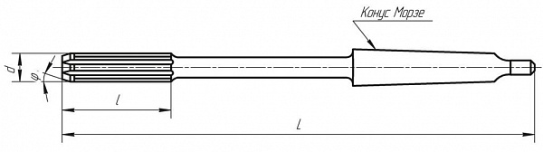 Развертка машинная Ф18,0х56х219 Н7 КМ2 2363-3456 ГОСТ 1672